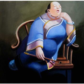 Leisure Lady 2 - Portraits Handgemaltes Ölgemälde