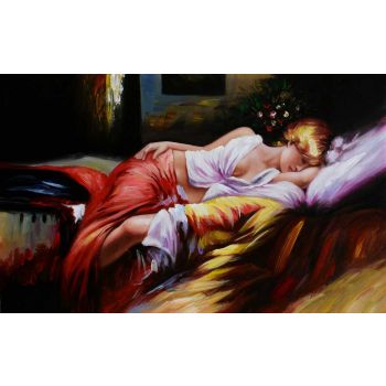Sleeping Beauty - Portraits Handgemaltes Ölgemälde