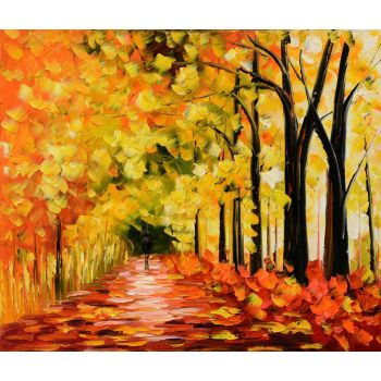 Spring is coming - Landschaften Handgemaltes Ölgemälde ohne Rahmen