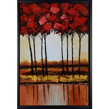 By the Lake 1 - Landschaften Handgemaltes Ölgemälde mit schwarzem Rahmen