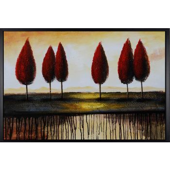 By the Lake 2 - Landschaften Handgemaltes Ölgemälde mit schwarzem Rahmen