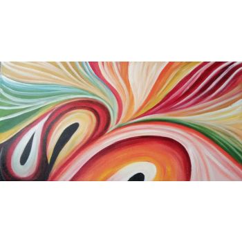 Swirls - Abstrakt Handgemaltes Ölgemälde ohne Rahmen