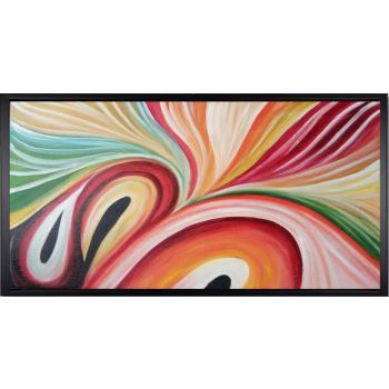 Swirls - Abstrakt Handgemaltes Ölgemälde mit schwarzem Rahmen