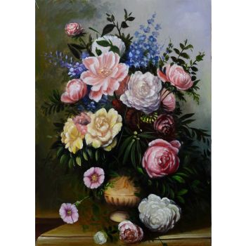 Vase Bouquet 1 - Natur-Schönheiten Handgemaltes Ölgemälde ohne Rahmen Vase Bouquet 1 - Natur-Schönheiten Handgemaltes Ölgemälde ohne Rahmen
