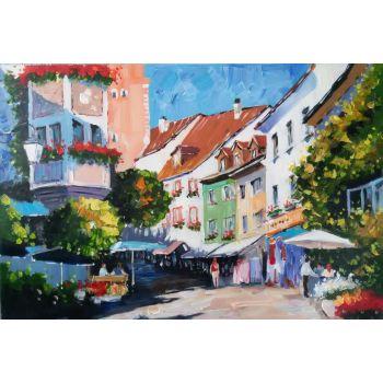 Lazy Sunday Afternoon - Landschaften Handgemaltes Ölgemälde