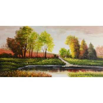 Serene - Landschaften Handgemaltes Ölgemälde ohne Rahmen