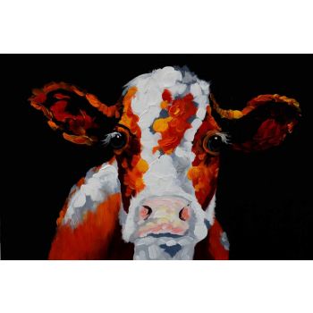 Confused Cow - Tiere Handgemaltes Ölgemälde