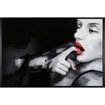 Marilyn 3 - Portraits Handgemaltes Ölgemälde mit schwarzem Rahmen