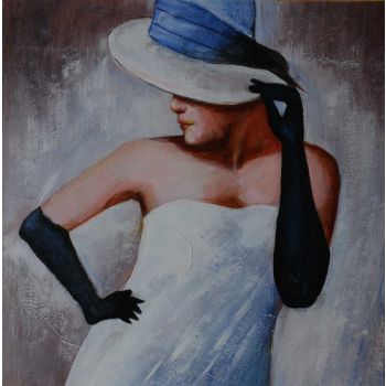 Girl with Hat - Portraits Handgemaltes Ölgemälde