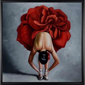 Ballet Bow - Portraits Handgemaltes Ölgemälde mit schwarzem Rahmen