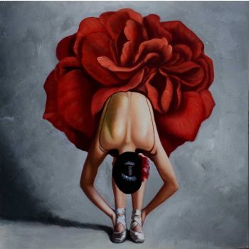 Ballet Bow - Portraits Handgemaltes Ölgemälde ohne Rahmen