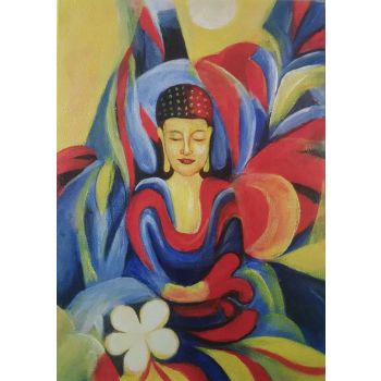 Buddha 1 - Portraits Handgemaltes Ölgemälde