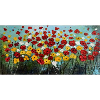 Flower Meadow - Natur-Schönheiten Handgemaltes Ölgemälde ohne Rahmen Flower Meadow - Natur-Schönheiten Handgemaltes Ölgemälde ohne Rahmen