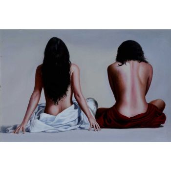 Back View - Portraits Handgemaltes Ölgemälde