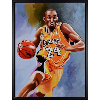 Footballer - Portraits Handgemaltes Ölgemälde mit schwarzem Rahmen