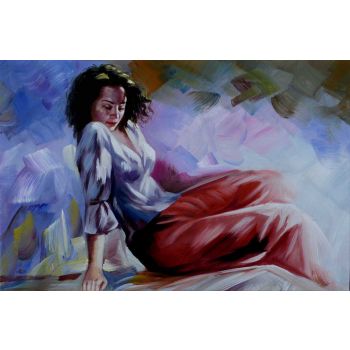 Lost in Thought - Portraits Handgemaltes Ölgemälde